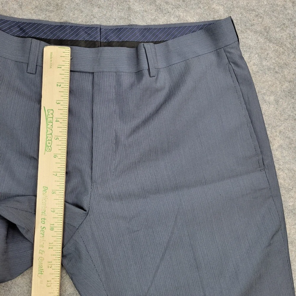 Calvin Klein Dress Pants Mens 34x30 Gray Polyester Viscose‎ Flat Front Business